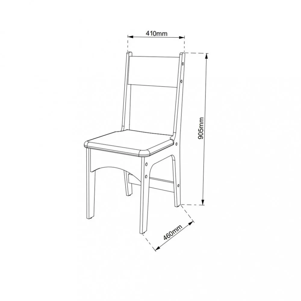 Conjunto Mesa e 6 Cadeiras Dani Sonetto