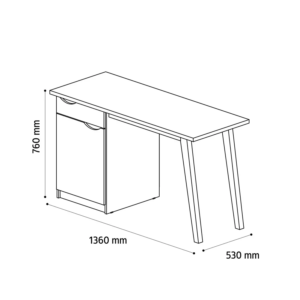 Escrivaninha 1 Porta 1 Gaveta Prism Patrimar