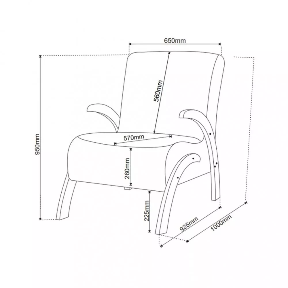 Poltrona 65cm Linho Bari Viero Móveis