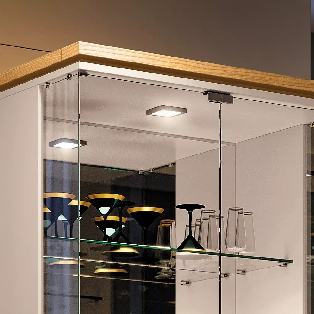 Cristaleira 2 Portas de Vidro 1 Gaveta Aura HB Móveis