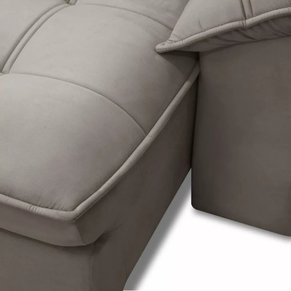 Sofá 4 Lugares Retrátil Reclinável Veludo 250cm Cartaxo Ferguile