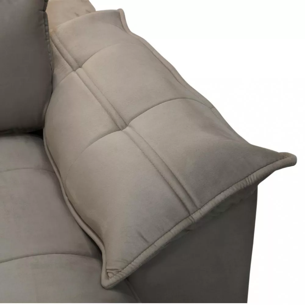 Sofá 4 Lugares Retrátil Reclinável Veludo 250cm Cartaxo Ferguile