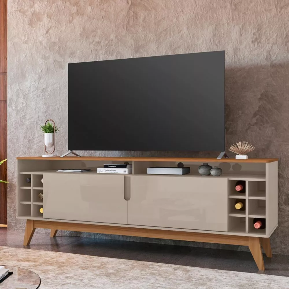 Rack para TV Até 60 Polegadas 2 Portas 135cm Wine Casa D