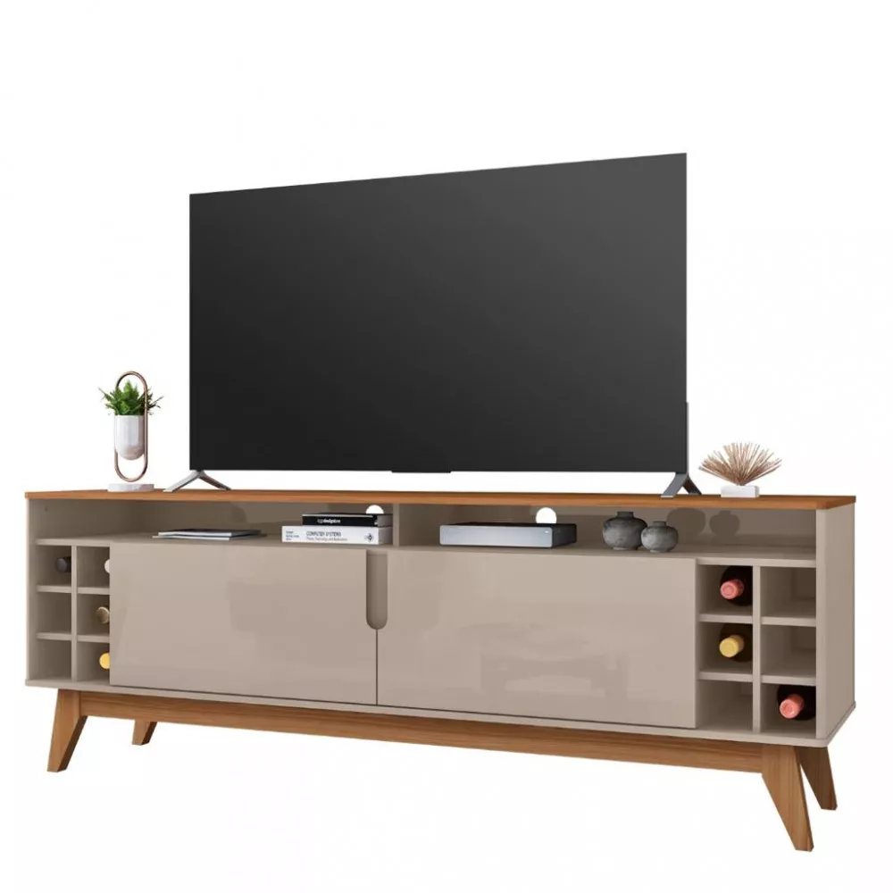 Rack para TV Até 60 Polegadas 2 Portas 135cm Wine Casa D