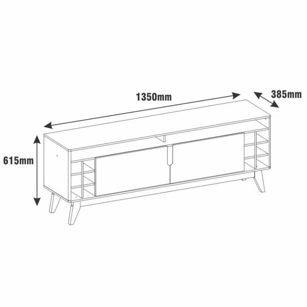 Rack para TV Até 60 Polegadas 2 Portas 135cm Wine Casa D