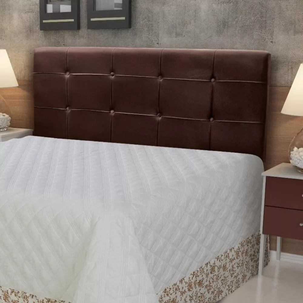 Cabeceira Estofada Casal 140cm Suede Pop Londres DSoll