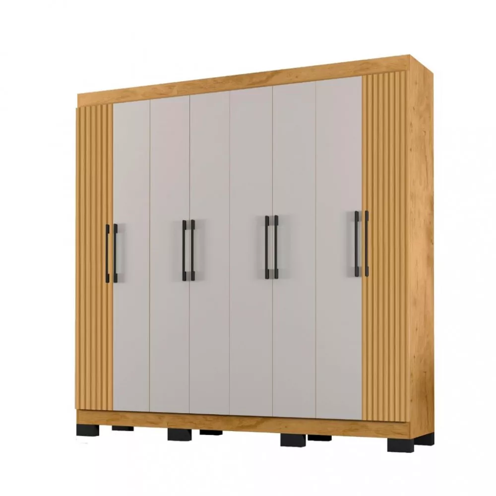 Image 1 of 4 of Guarda Roupa Casal Com Pés 8 Portas 4 Gavetas B234818-3 Araplac