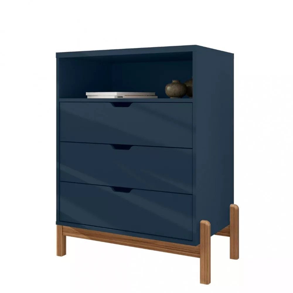 Cômoda 3 Gavetas com Pés de Madeira Antares Casa D