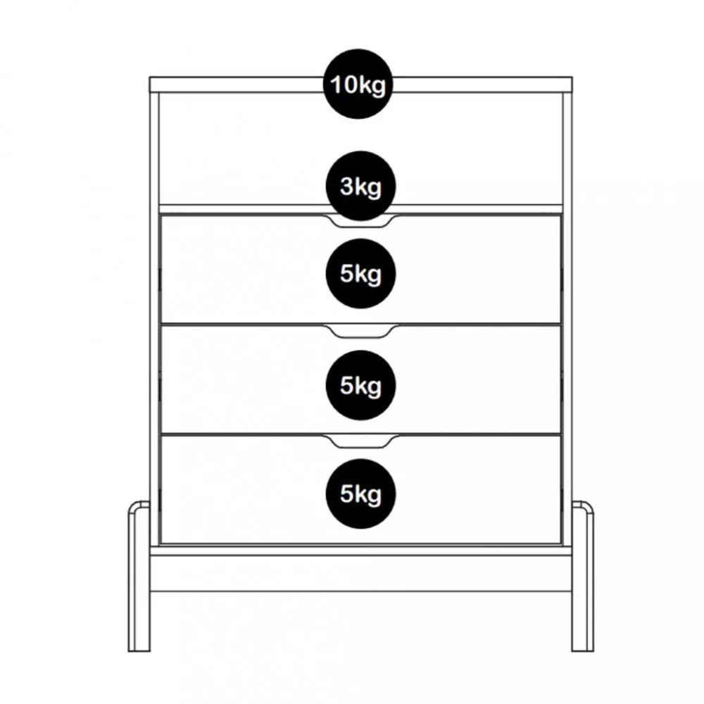 Cômoda 3 Gavetas com Pés de Madeira Antares Casa D