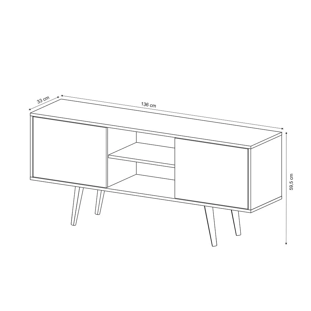 Image 3 of 4 of Rack para TV até 50 Polegadas 2 Portas Pés Palito R1464 Tecno mobili