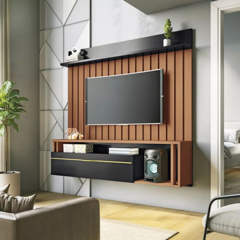 Painel Ripado para TV até 55 Polegadas 1 Porta Self HB Móveis