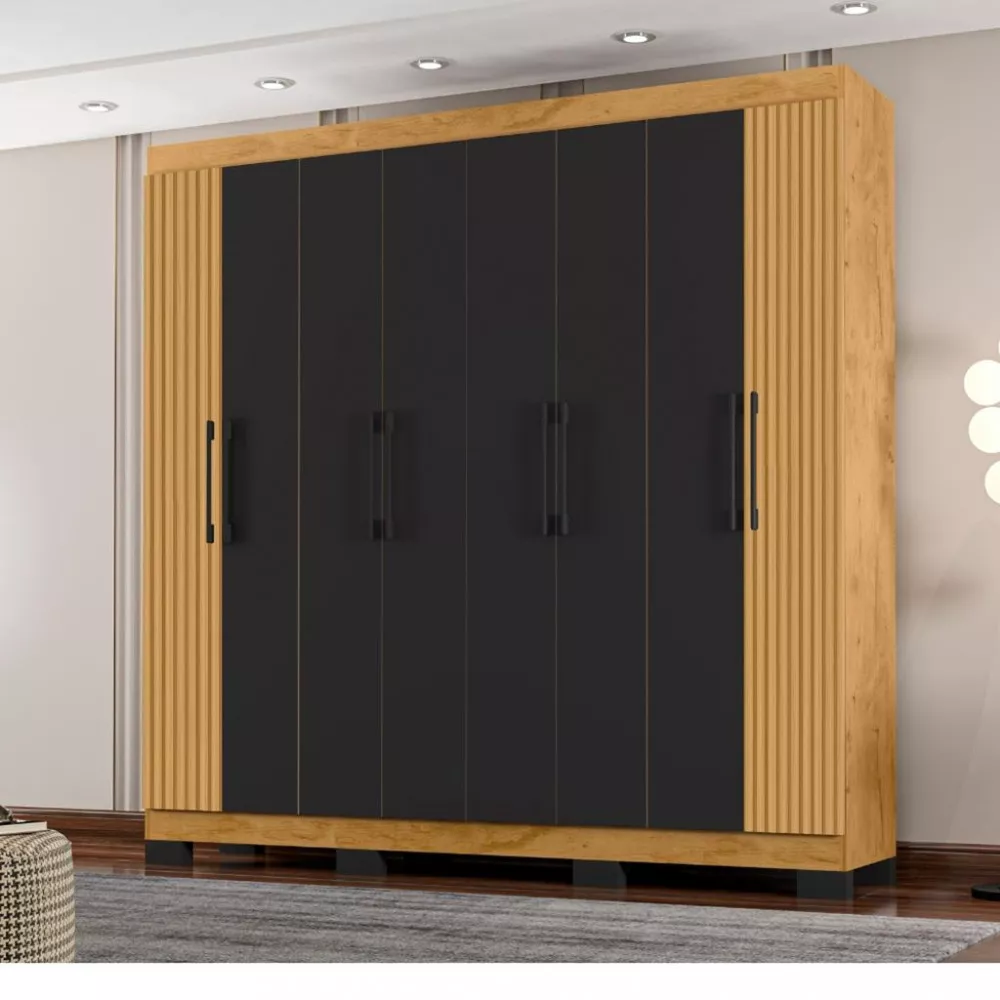 Guarda Roupa Casal Com Pés 8 Portas 4 Gavetas B234818-3 Araplac