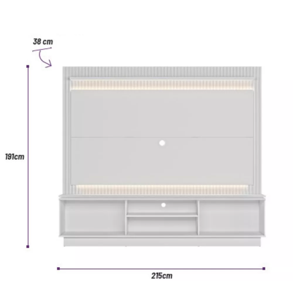 Estante Home Ripada para TV até 75 Polegadas Flex 2 Portas de Correr Guararapes Linea Brasil