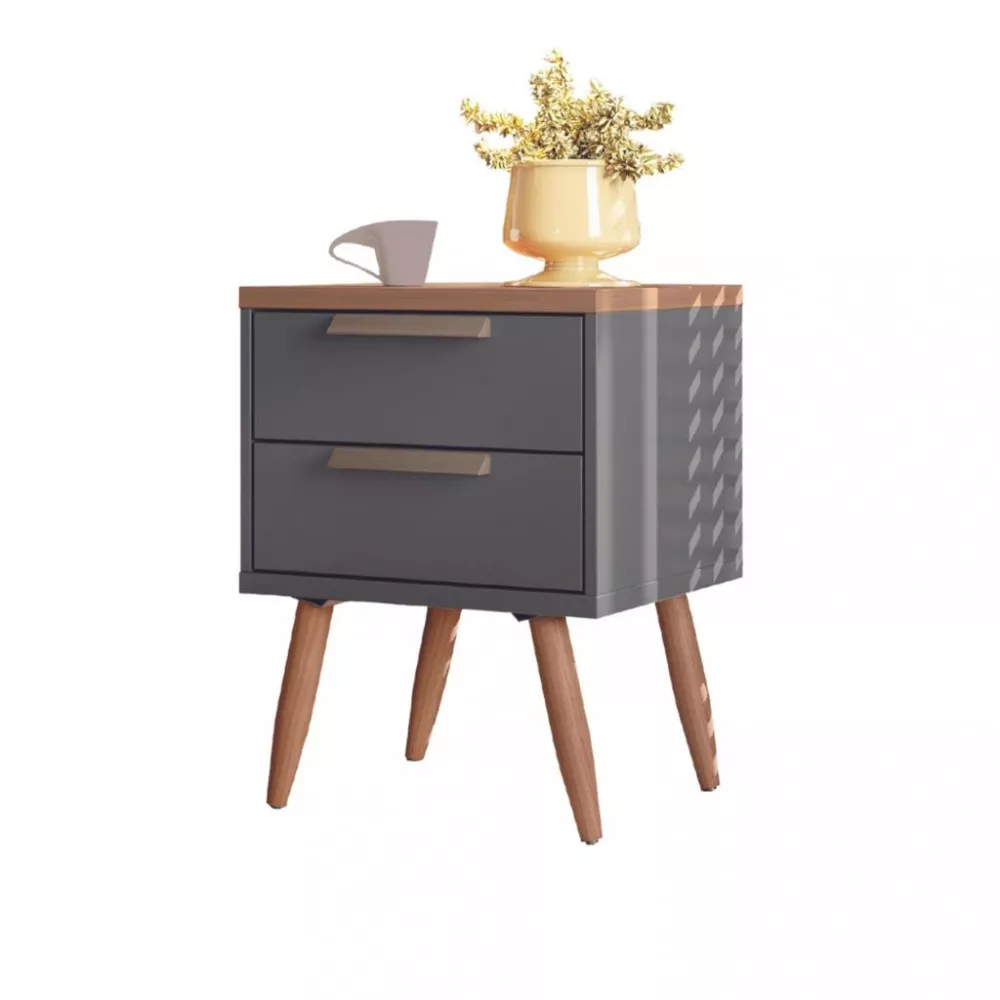 Mesa de cabeceira 2 Gavetas New Conect Santos Andira
