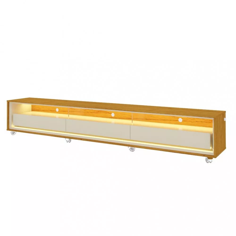 Image 2 of 4 of Rack para TV até 85 Polegadas 3 Gavetas LED com Rodízios Requinte Gelius