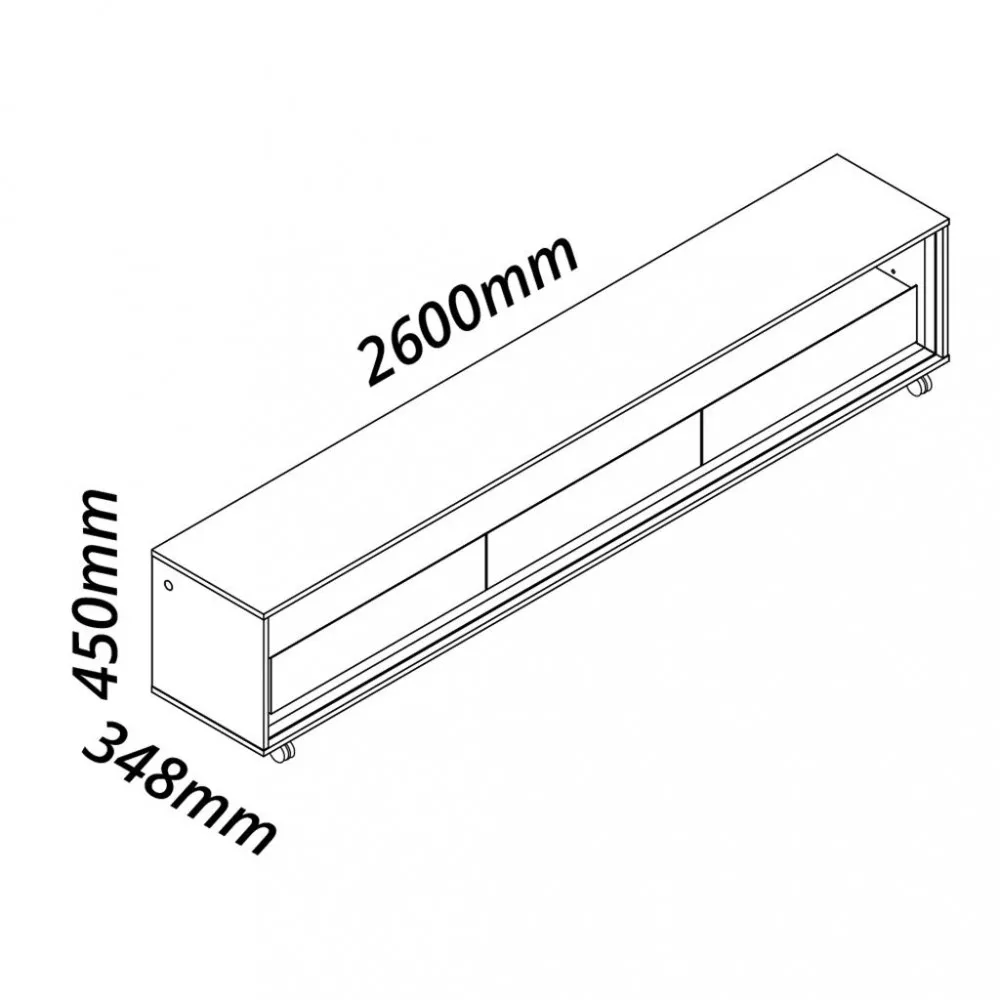 Image 3 of 4 of Rack para TV até 85 Polegadas 3 Gavetas LED com Rodízios Requinte Gelius