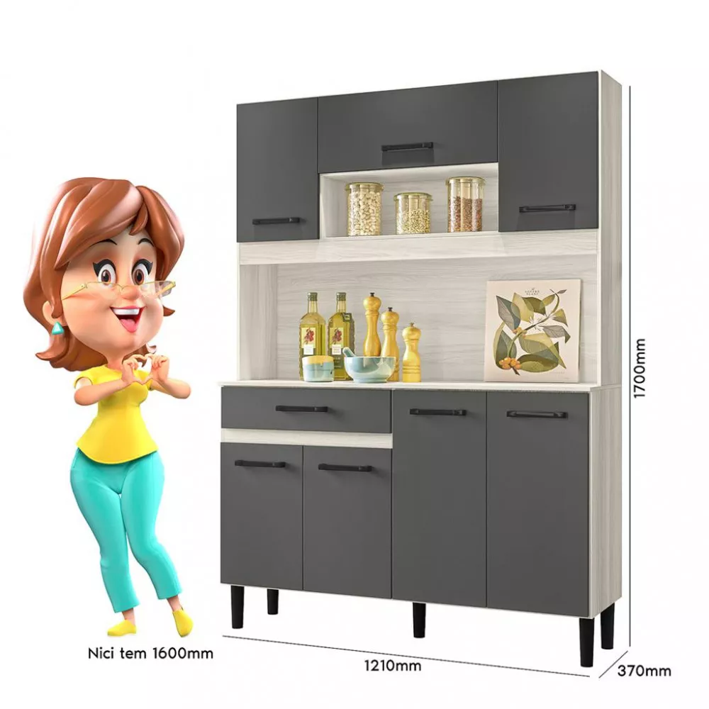 Cozinha Compacta 7 Portas 1 Gaveta Magazin Nicioli