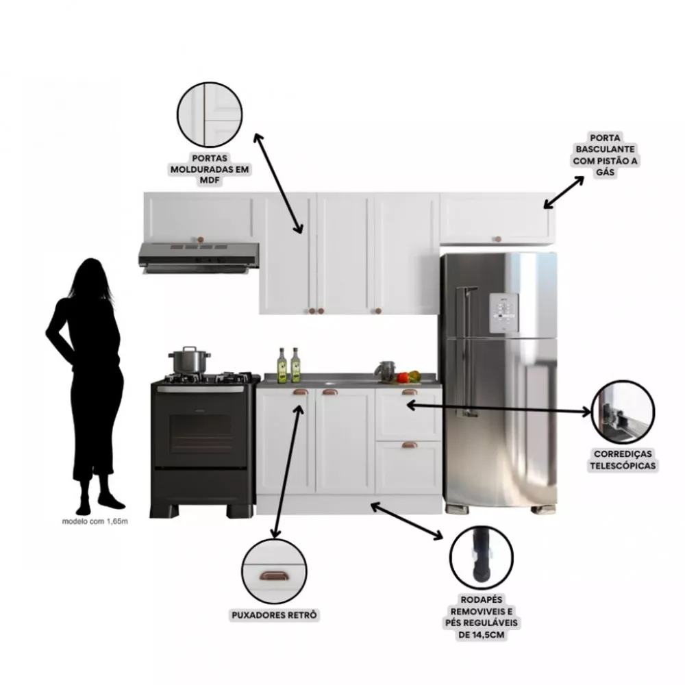 Cozinha Compacta 4 Peças Unna Poliman