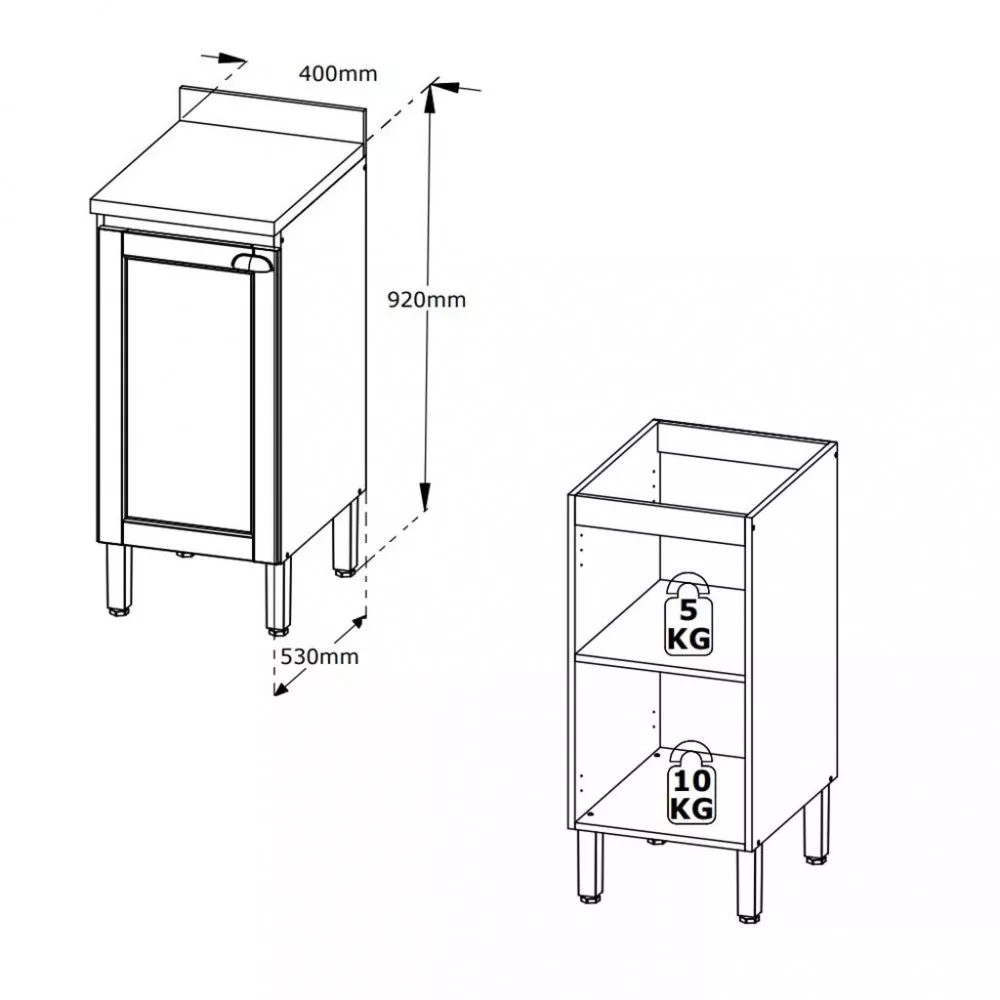 Balcão 1 Porta com Tampo Royal THB