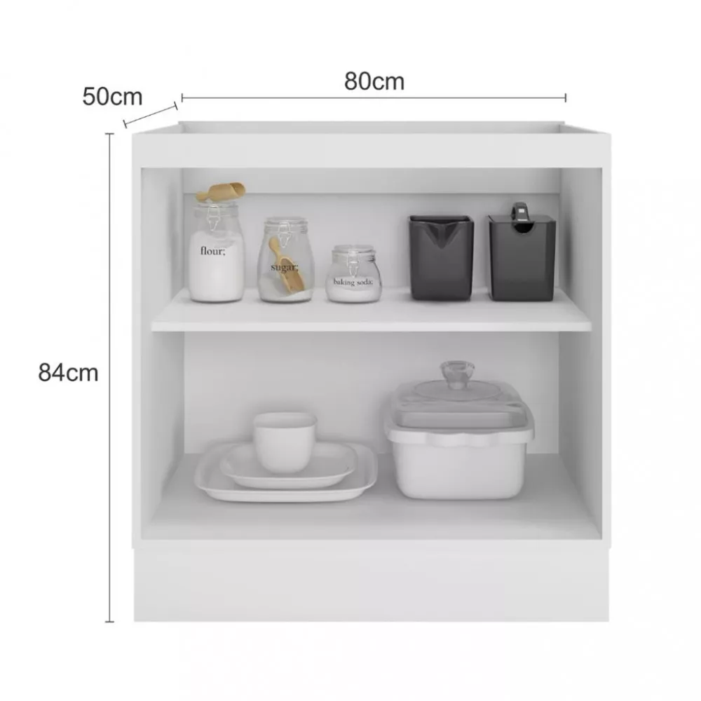 Balcão para Cooktop 2 Portas 80cm Unna Poliman