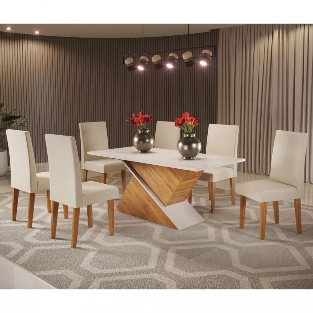 Conjunto Sala de Jantar Amarilis 6 Cadeiras Venus Viero