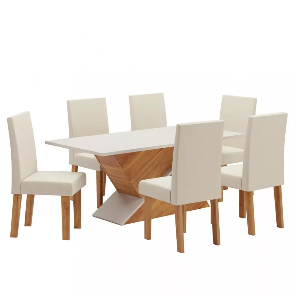 Conjunto Sala de Jantar Amarilis 6 Cadeiras Venus Viero