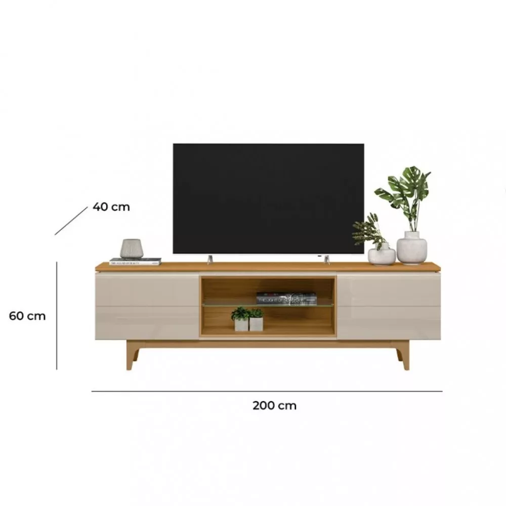 Rack para TV até 75 Polegadas 2 Portas Miami Linea Brasil