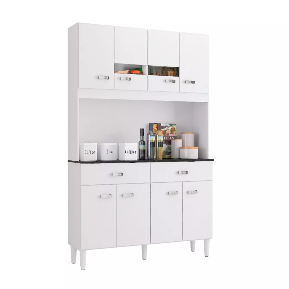 Cozinha Compacta 8 Portas 2 Gavetas Kit Manu Poquema