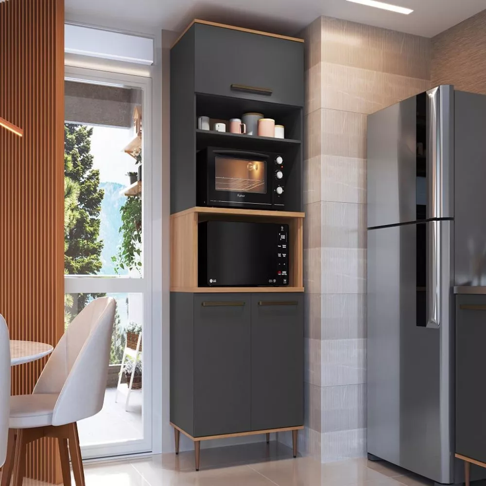 Paneleiro Torre Quente 2 Nichos 3 Portas Isabelle Delmarco