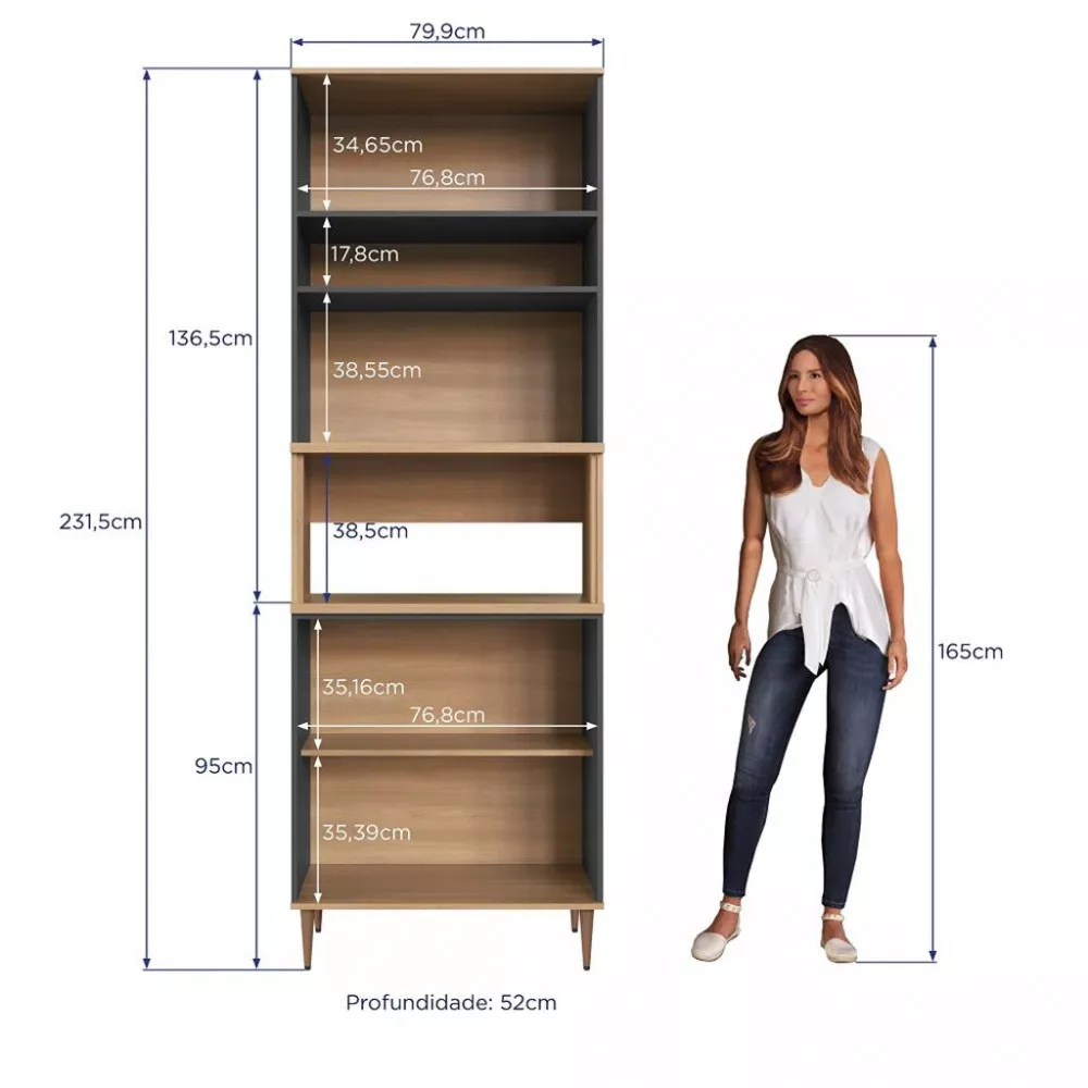 Paneleiro Torre Quente 2 Nichos 3 Portas Isabelle Delmarco