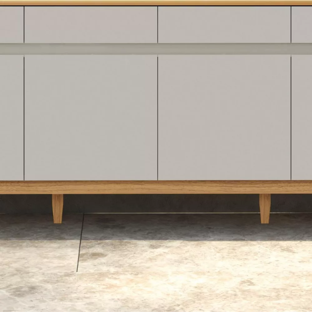 Aparador Buffet 4 Portas 4 Gavetas com Pés de Madeira Magnum EDN Móveis