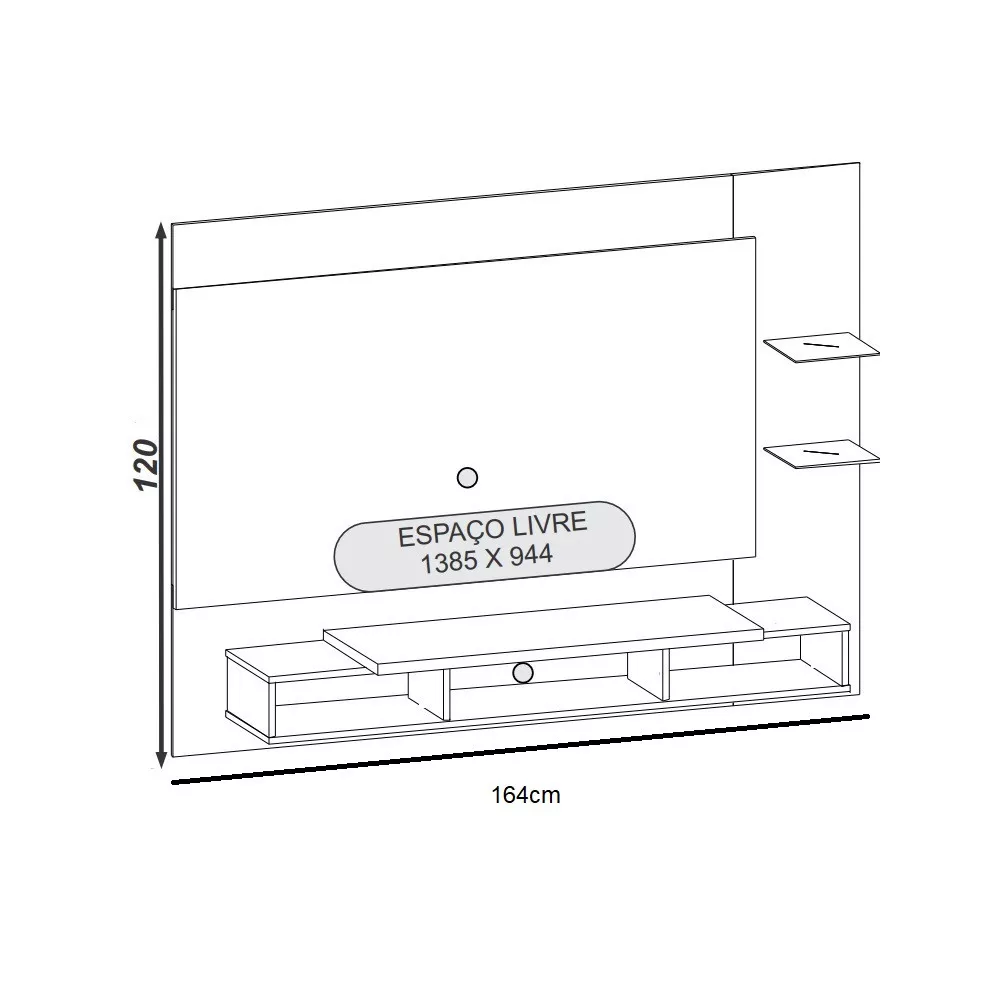 Painel para TV de até 55 Polegadas Moscou Atualle