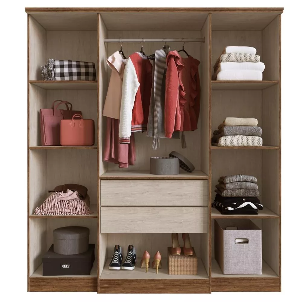 Guarda Roupa Casal 4 Portas 100 MDF Miami Doripel