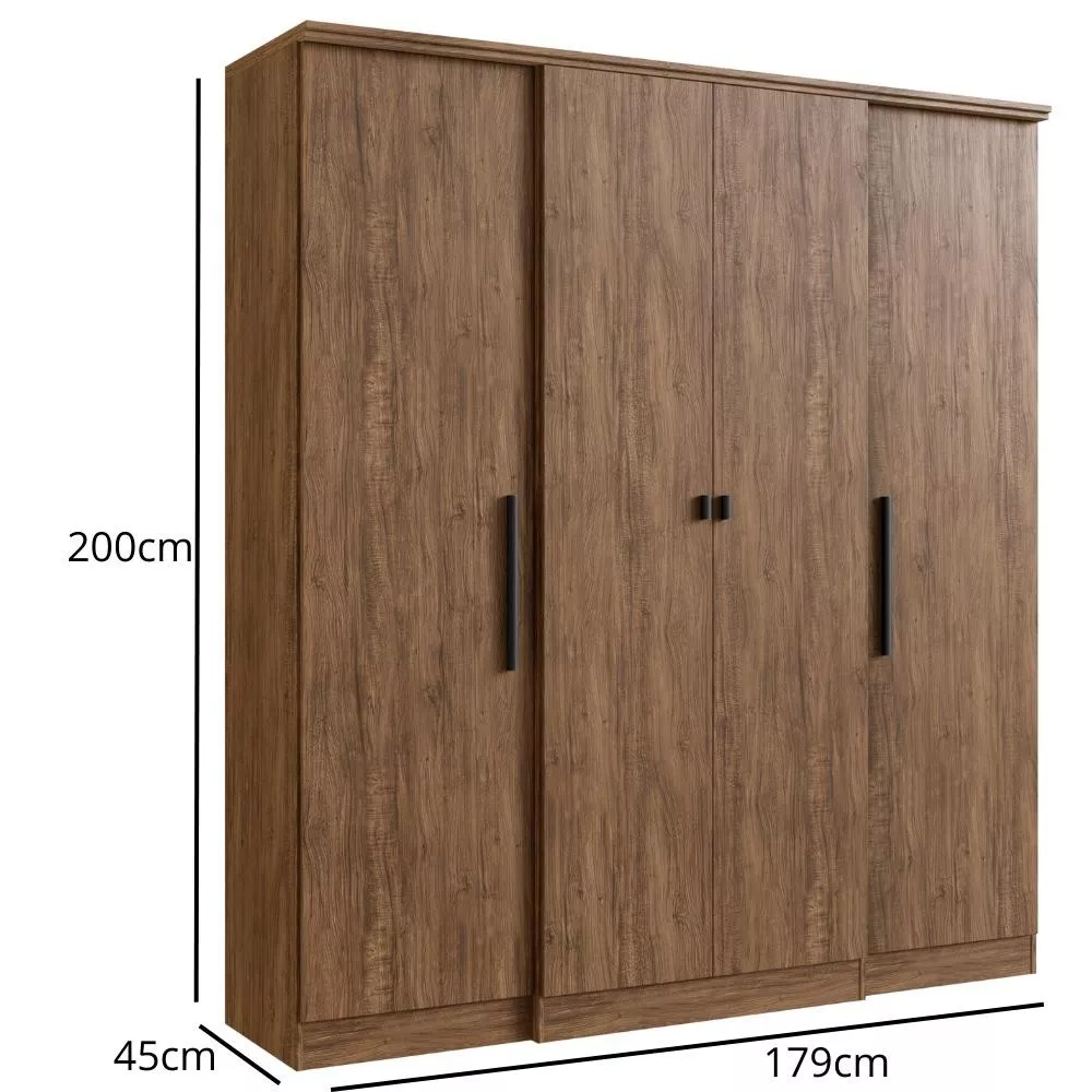 Guarda Roupa Casal 4 Portas 100 MDF Miami Doripel