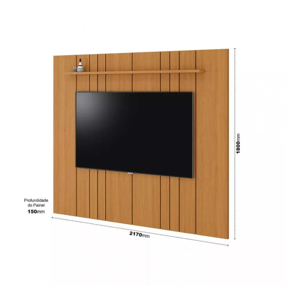 Image 2 of 5 of Painel Ripado para TV Até 75 Polegadas 220cm Clean EDN Móveis