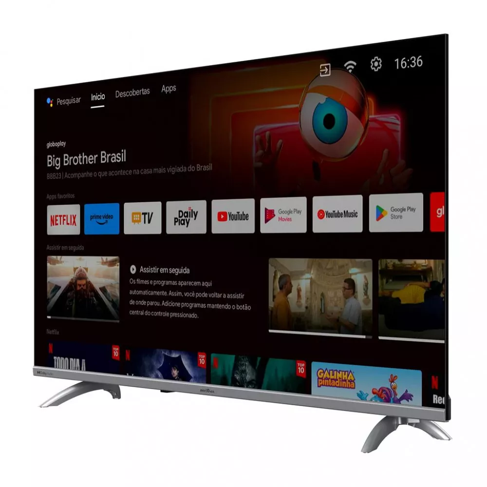 Smart TV Britânia 40 Polegadas Led Android BTV40E3AAGSSGBLF