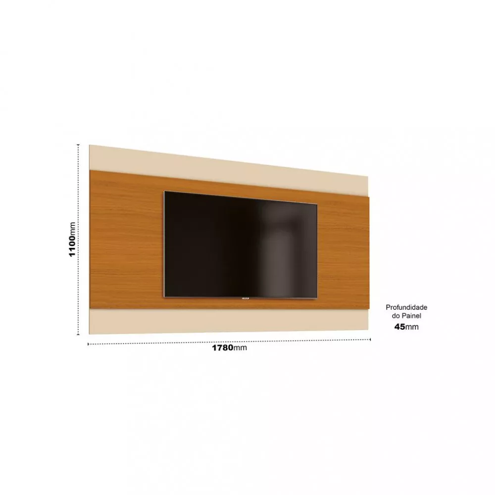Image 2 of 4 of Painel para TV Até 58 Polegadas 178cm Merlot EDN Móveis