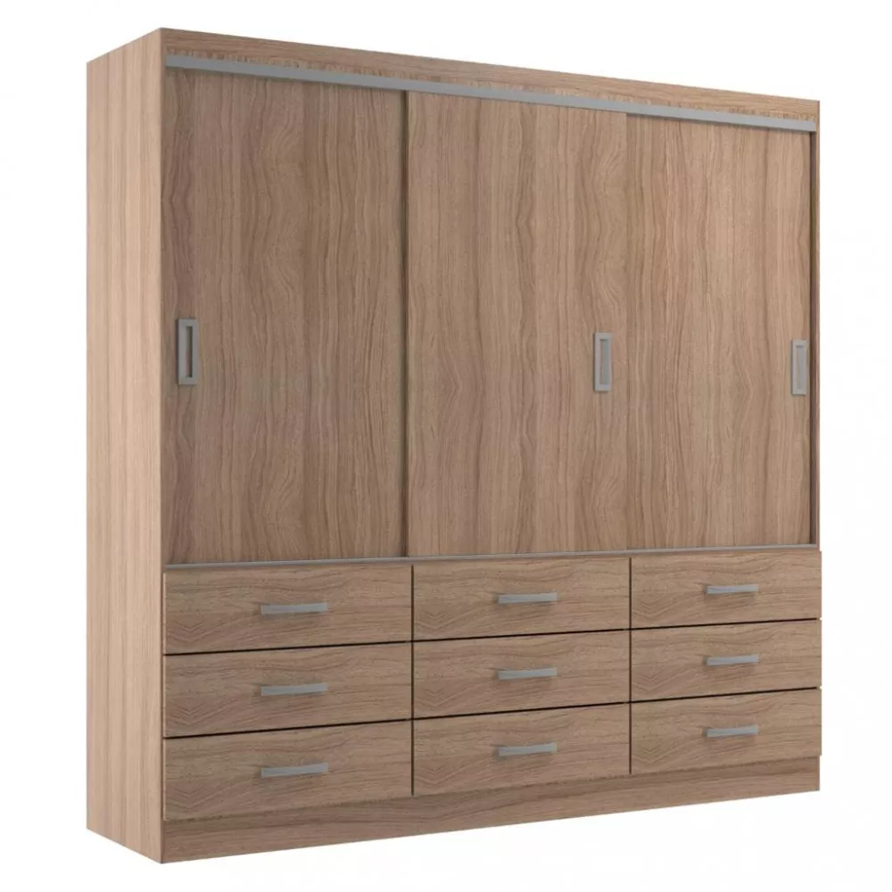 Image 1 of 4 of Guarda Roupa Casal 3 Portas 9 Gavetas Isabela Evidencia
