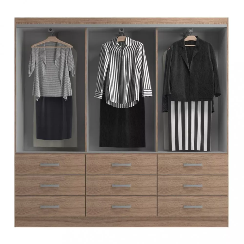 Image 2 of 4 of Guarda Roupa Casal 3 Portas 9 Gavetas Isabela Evidencia