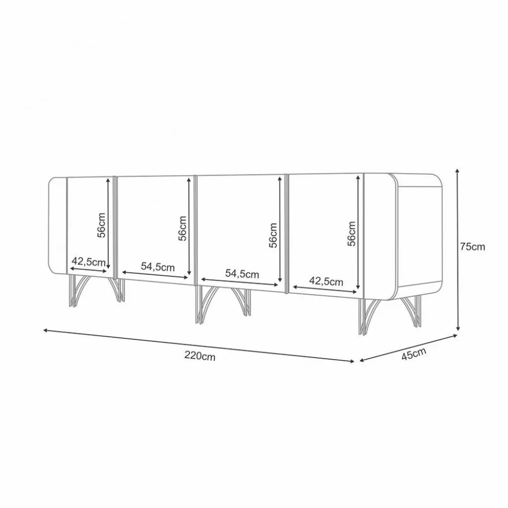 Balcão Buffet 4 Portas Saluti HB Móveis