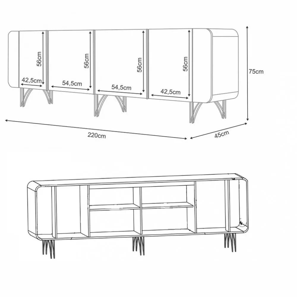 Balcão Buffet 4 Portas Saluti HB Móveis