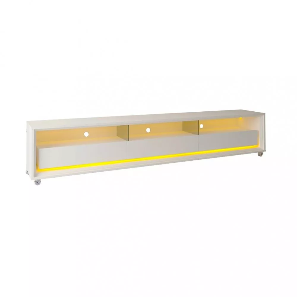 Rack para Tv até 75 Polegadas 3 Gavetas Led Rodizios Requinte Gelius