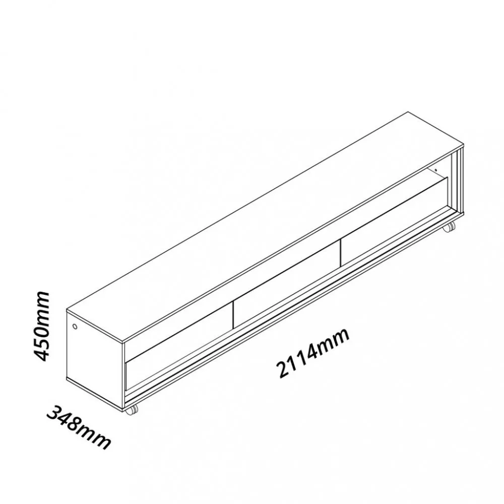 Rack para Tv até 75 Polegadas 3 Gavetas Led Rodizios Requinte Gelius