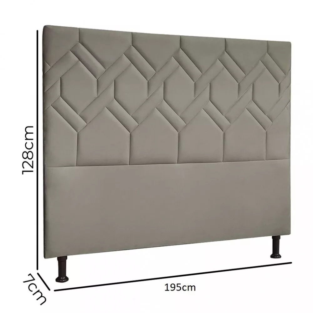 Cabeceira Estofada King 195cm Veludo Alana JS Móveis