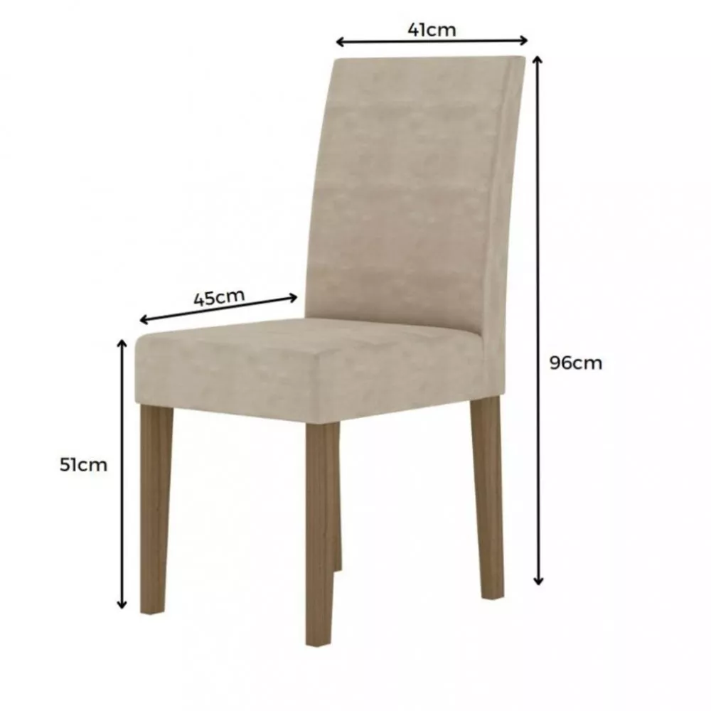 Conjunto Sala de Jantar Mesa 120cm Helo 4 Cadeiras Josi Poliman