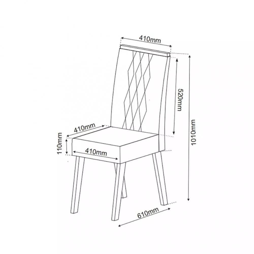 Conjunto Sala de Jantar Mesa Fiorenza 4 Cadeiras Cristal Viero