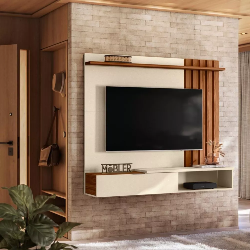 Image 0 of 5 of Painel Ripado para TV até 70 Polegadas 1 Porta Vegas Mobler