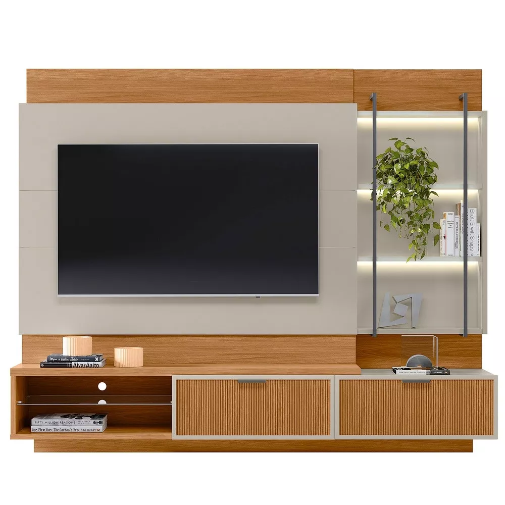 Estante Home para TV até 70 Polegadas com 2 Gavetas Maceio Linea Brasil