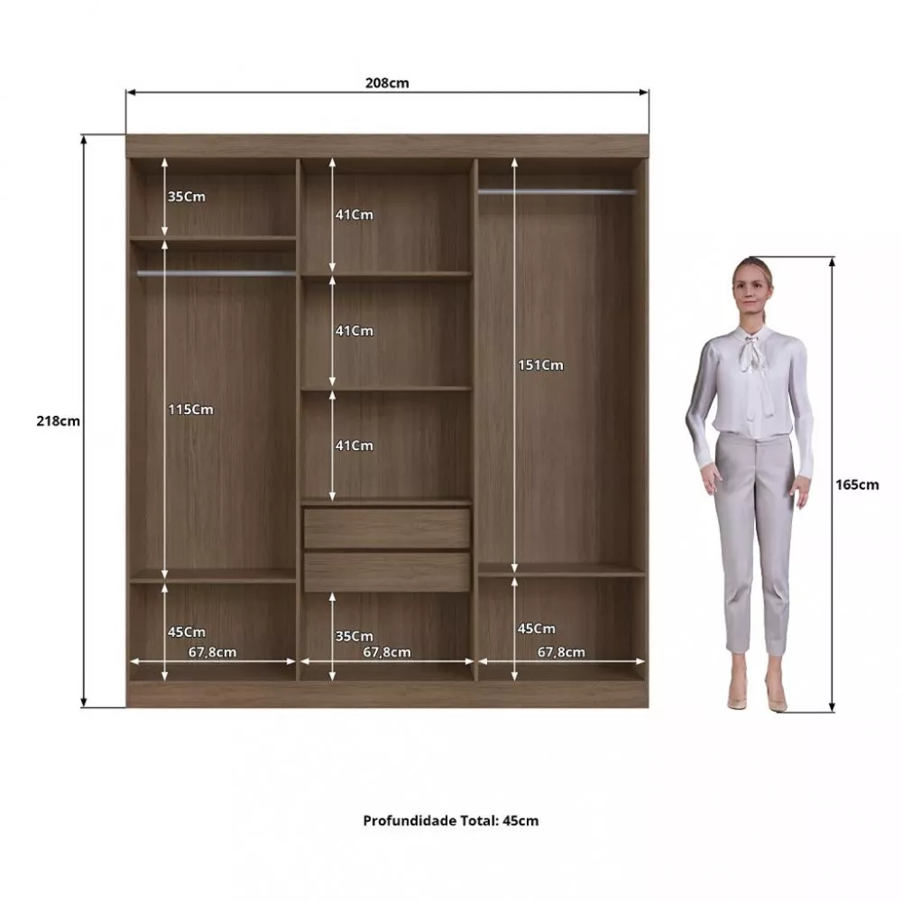 Guarda Roupa  Casal 6 Portas Salvador Faimec