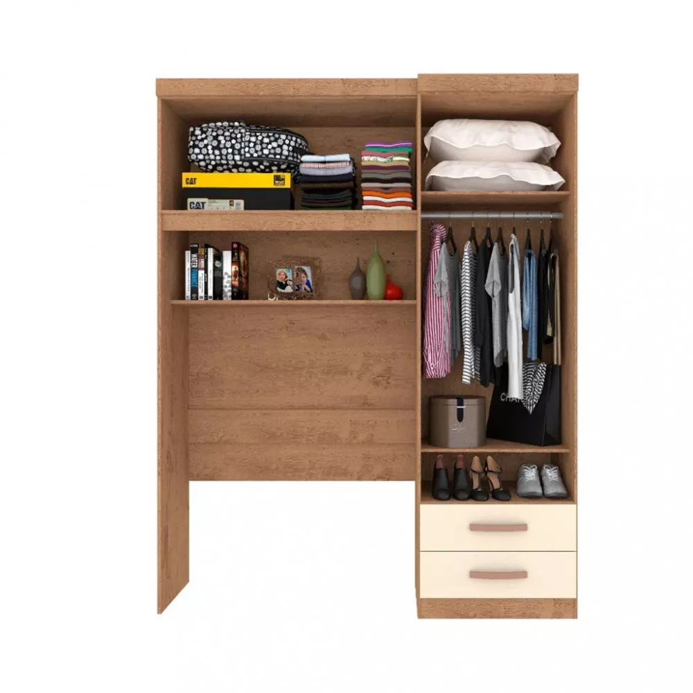 Guarda Roupa Solteiro 4 Portas 2 Gavetas Paraná Atualle